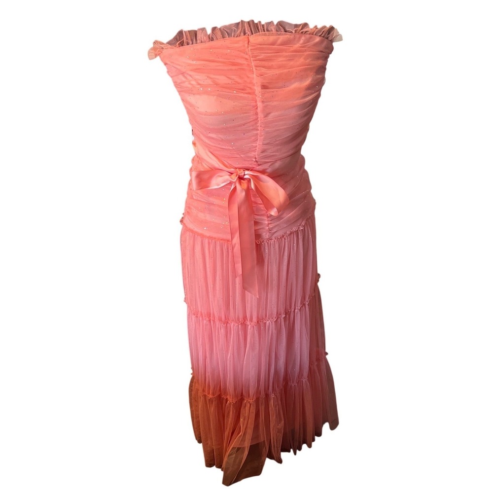 Vintage Jessica McClintock Gunne‎ Sax Strapless Tulle Gown Formal Prom Dress